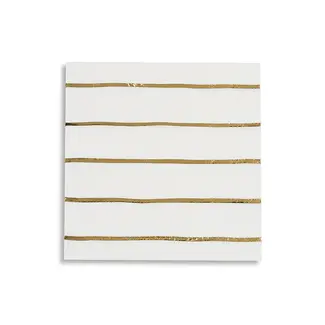 Frenchie Metallic Gold Striped Napkins - 16pk - Petite