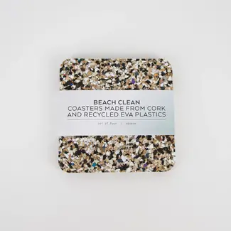 Set of 4 Beach Clean Coasters - Square