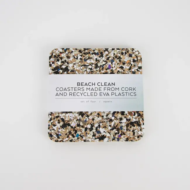 Set of 4 Beach Clean Coasters - Square