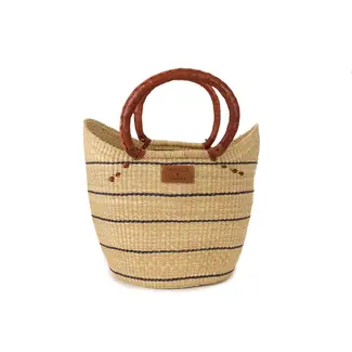 heddle and lamm Babi Striped Shopper Basket Bag
