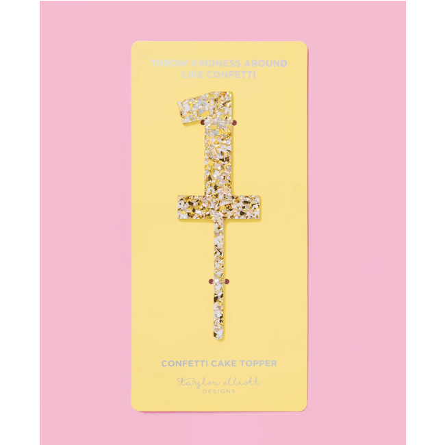 Pearl Confetti Cake Topper