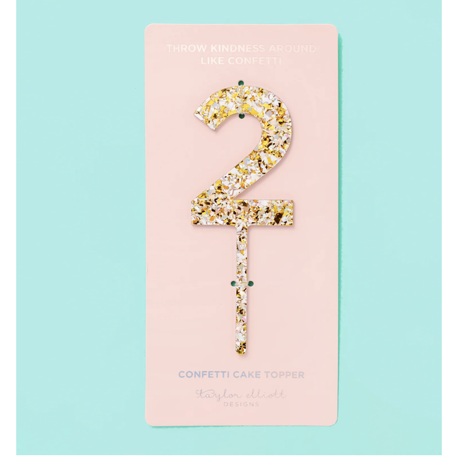 Pearl Confetti Cake Topper