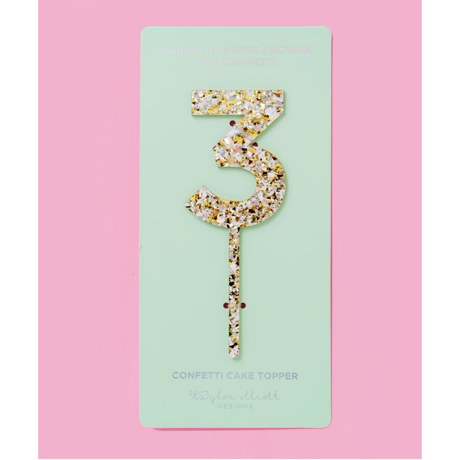 Pearl Confetti Cake Topper