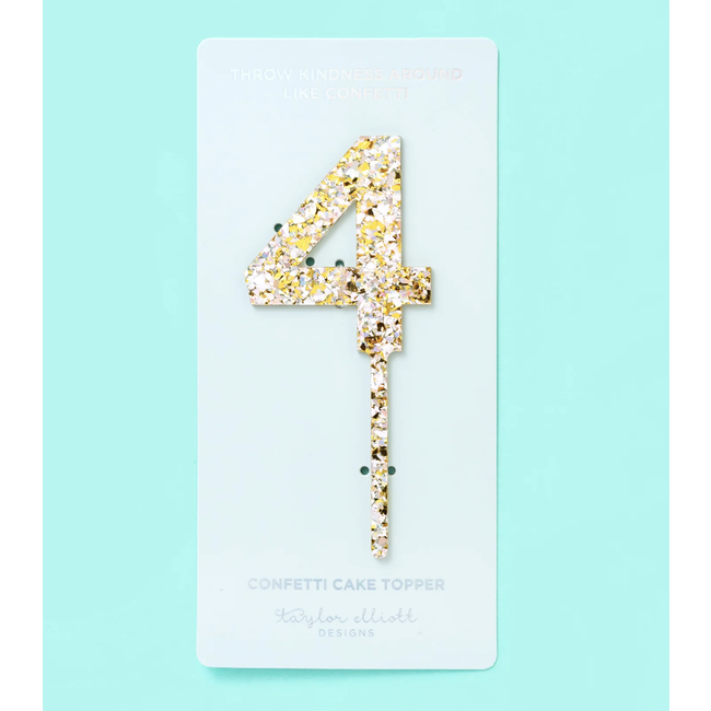 Pearl Confetti Cake Topper