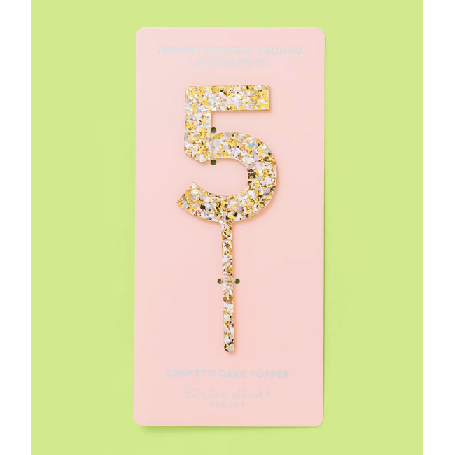 Pearl Confetti Cake Topper