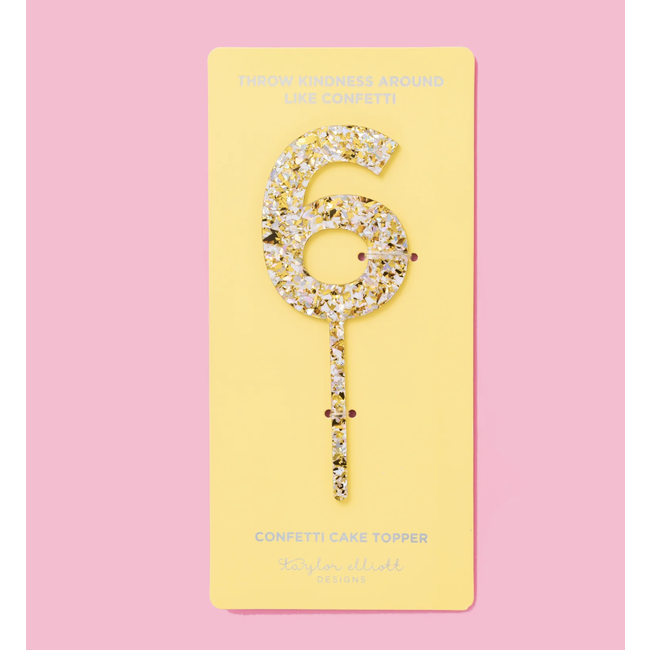 Pearl Confetti Cake Topper