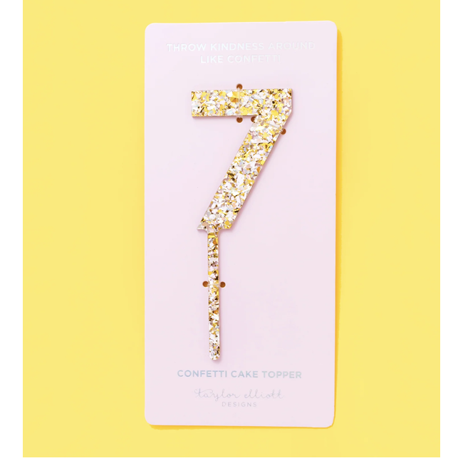 Pearl Confetti Cake Topper