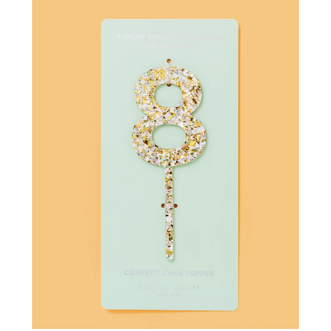 Pearl Confetti Cake Topper