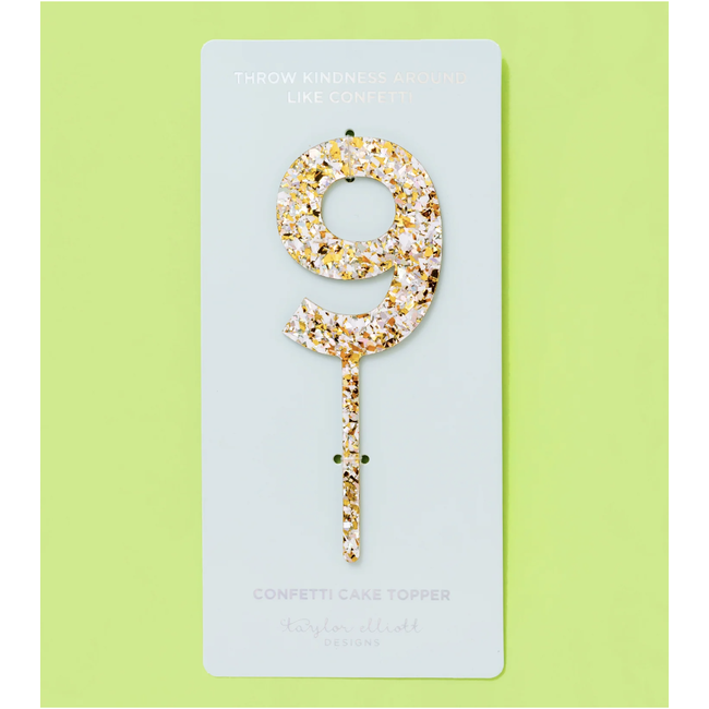 Pearl Confetti Cake Topper