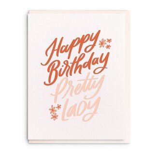 Pretty Lady - Letterpress Birthday Greeting Card