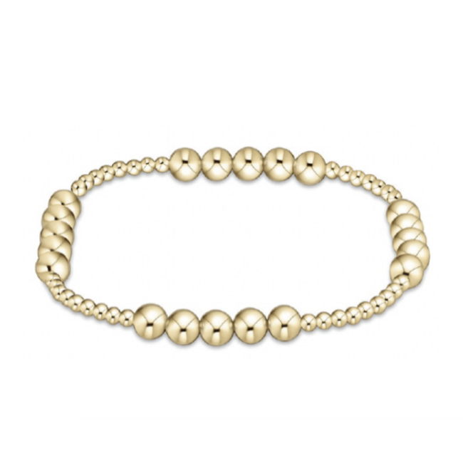 CLASSIC BLISSFUL PATTERN 2.5MM BEAD BRACELET - 5MM GOLD