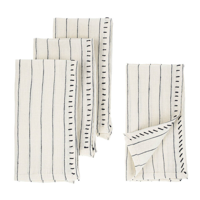 Linen Stripe Napkin Blue