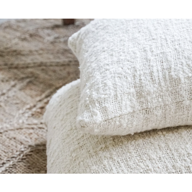 Cozy Cotton Ivory Boucle 20x20 Down Pillow
