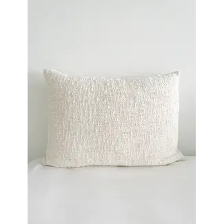 Cozy Cotton Ivory Boucle 28x36 Down Dutch Euro Pillow