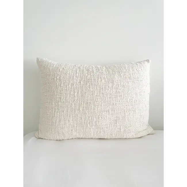 Cozy Cotton Ivory Boucle 28x36 Down Dutch Euro Pillow