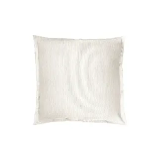 Natural Beige & White Pinstripe 20x20 Down So Soft Linen Pillow