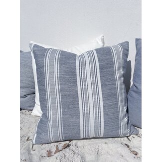 Beach Club Indigo Stripe 24x24 Indoor/Outdoor Pillow