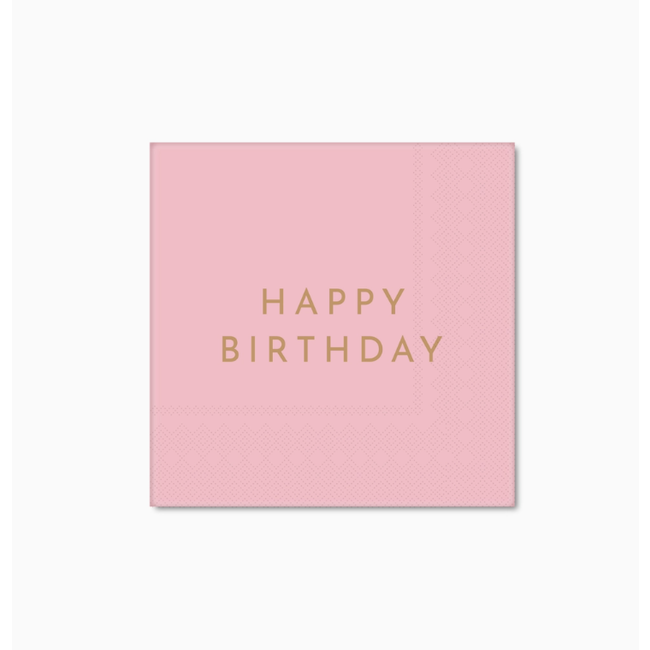 Petal Pink Signature Happy Birthday Cocktail Napkins