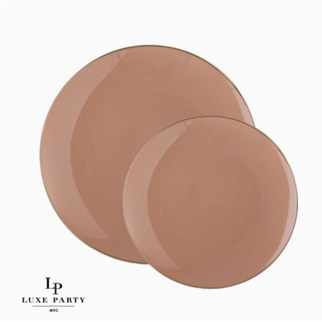 Gold Round Plastic Plates | 10 Pack