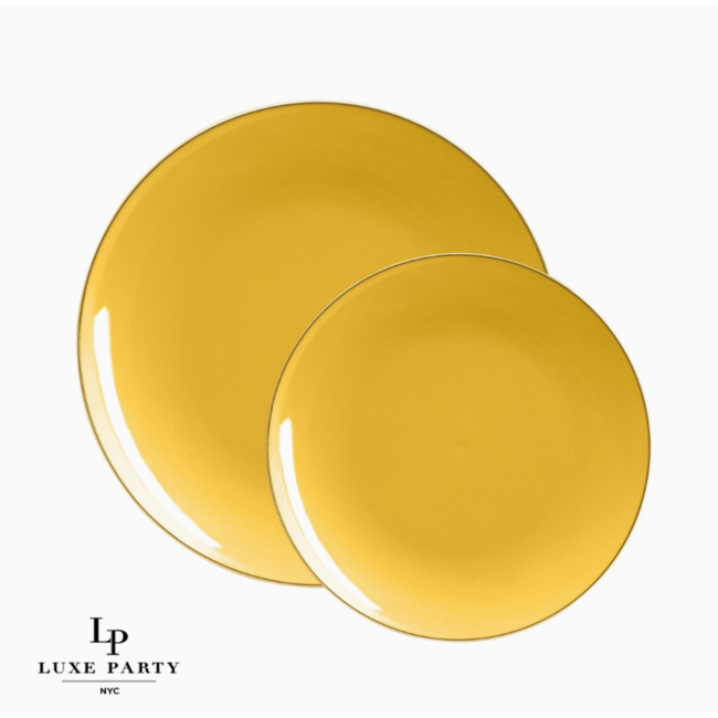 Gold Round Plastic Plates | 10 Pack