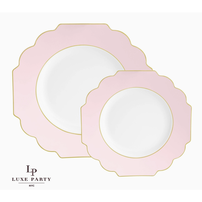 Gold Scalloped Plastic Plates | 10 Pack