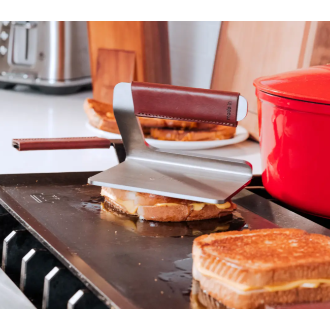 Grill Press w/ Leather Handle