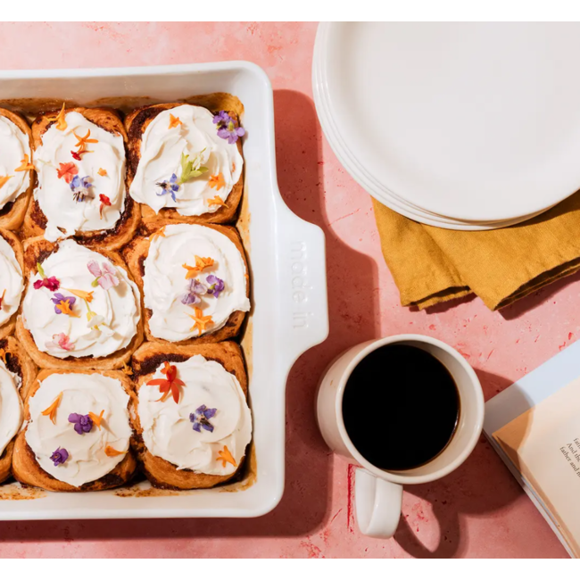 made in 8 X 8” SQUARE BAKING DISH - WHITE
