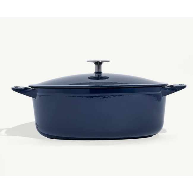 made in Enameled Cast Iron 7.5 qt. Oval Dutch Oven - Harbour Blue