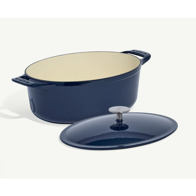 made in Enameled Cast Iron 7.5 qt. Oval Dutch Oven - Harbour Blue