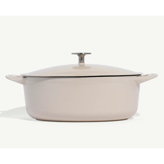 made in Enameled Cast Iron 7.5 qt. Oval Dutch Oven - Antique White
