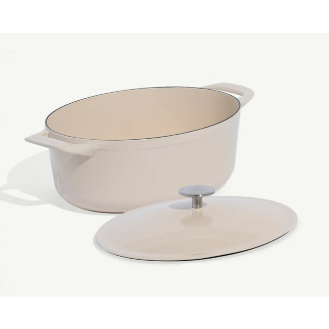 made in Enameled Cast Iron 7.5 qt. Oval Dutch Oven - Antique White
