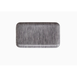 Linen Tray S Grey White Stripe