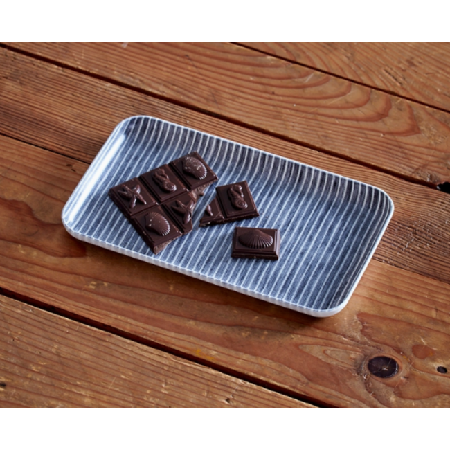 Linen Tray S Grey White Stripe