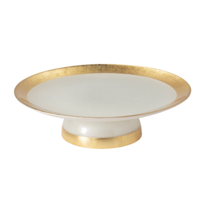CAMILLA GOLD GLASS BAND FOOTED PLATE