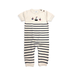 Sailboat Embroidered Knit Short Sleeve Jumpsuit
