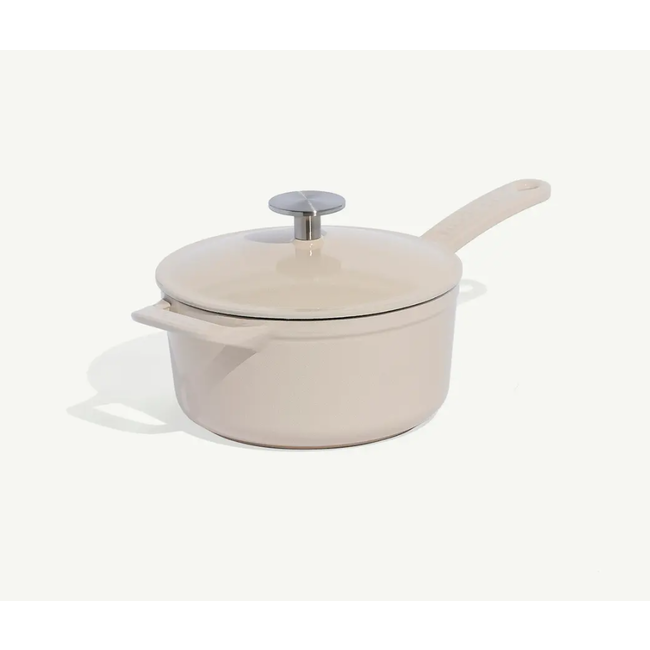 made in Enameled Cast Iron 2 qt. Saucepan - Antique White