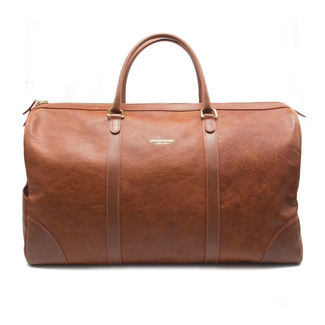 Brown Weekend Bag with leather shoulder strap