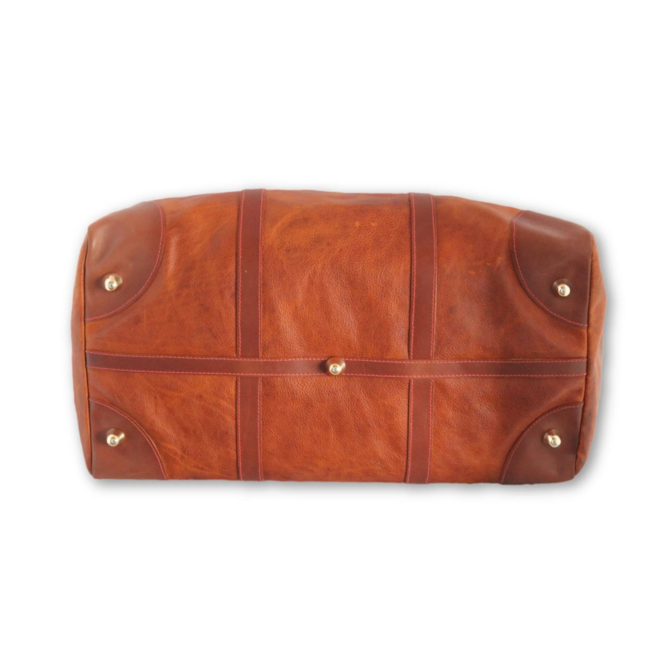 Brown Weekend Bag with leather shoulder strap