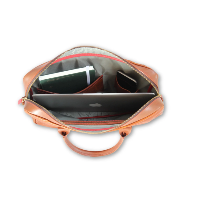 Brown Metro Bag with adjustable leather shoulder strap