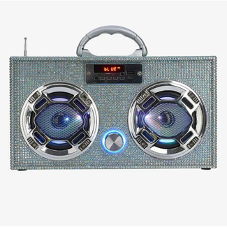Iridescent Bling Boom box w/ LED speaker