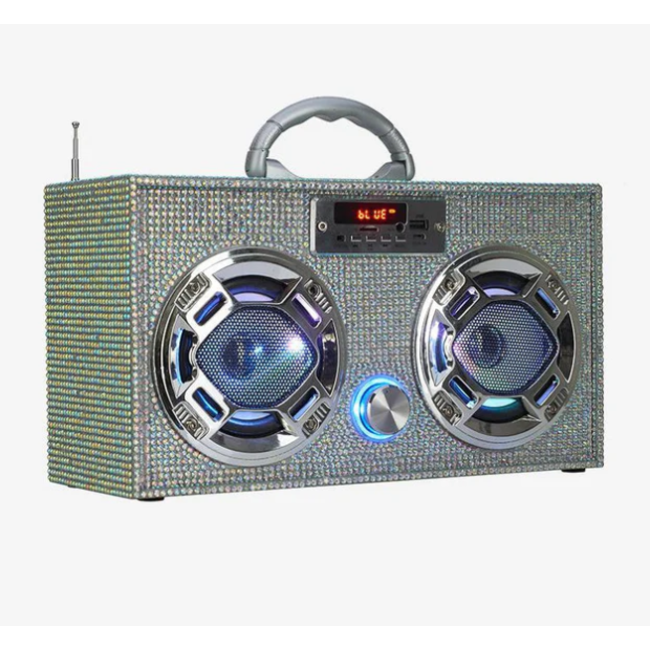 Iridescent Bling Boom box w/ LED speaker