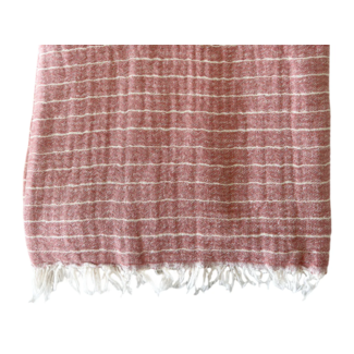 Desert Red Striped Turkish Cotton Throw