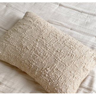 Cozy Cotton Beige Boucle 14x20 Pillow