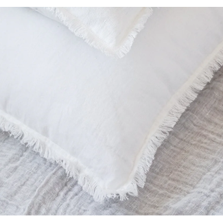 White Fringe So Soft  Linen Pillow 26x26
