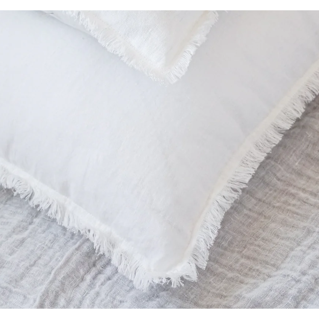 White Fringe So Soft  Linen Pillow 26x26