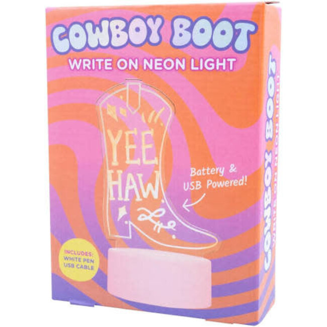 Acrylic Light Up Cowboy Boot Sign