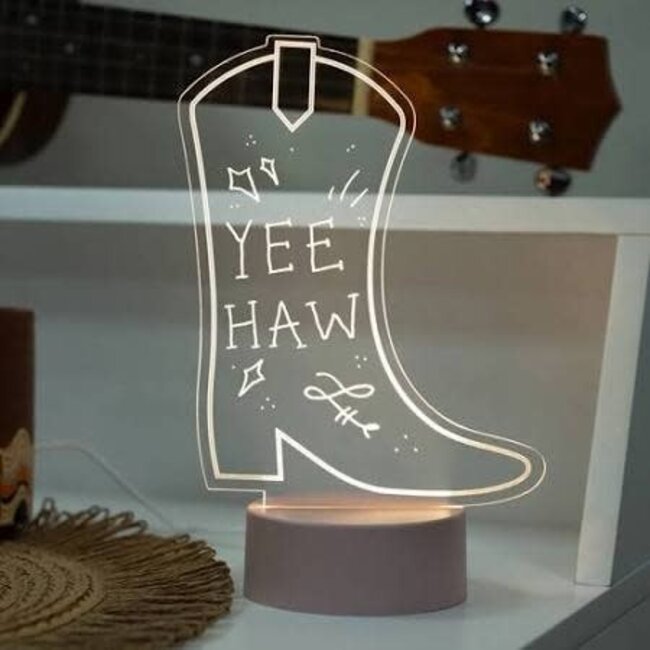 Acrylic Light Up Cowboy Boot Sign