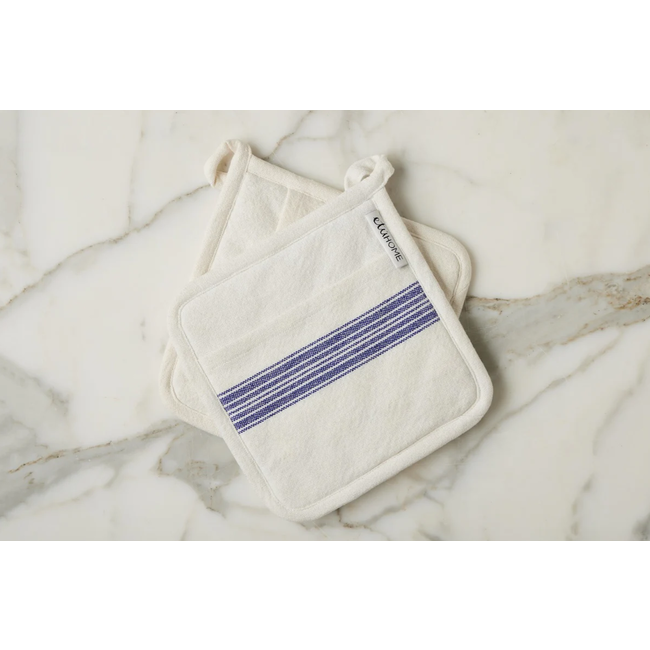 Pot Holder Blue Stripe S/2