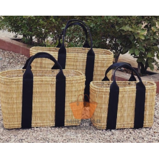 Structured Weave Basket - Black  Medium