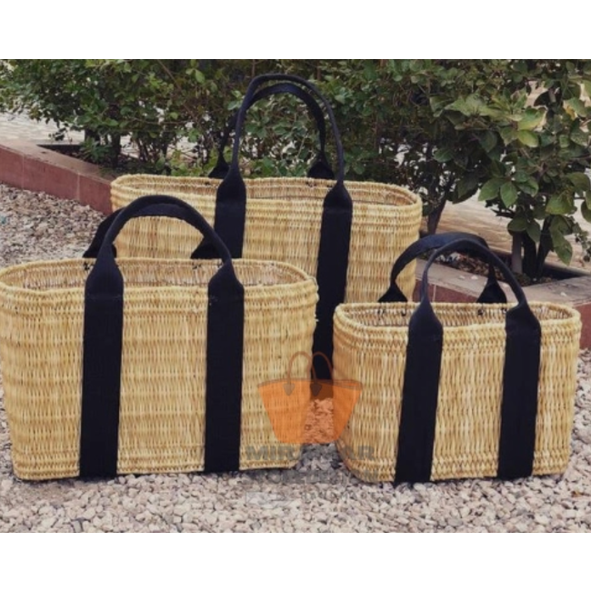 Structured Weave Basket - Black  Medium
